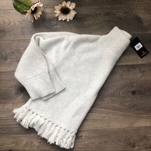 NWT New Balance Oversized Fringe Sweater Sz S
